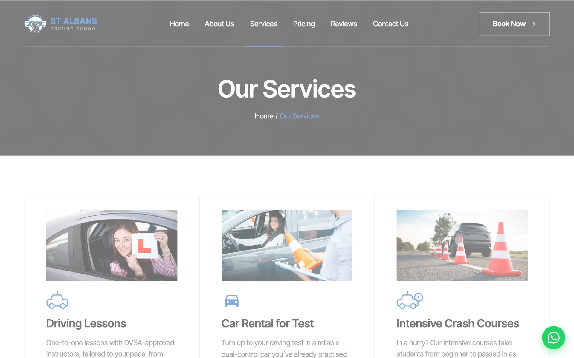 St Albans Driving School website built by GrowAx
