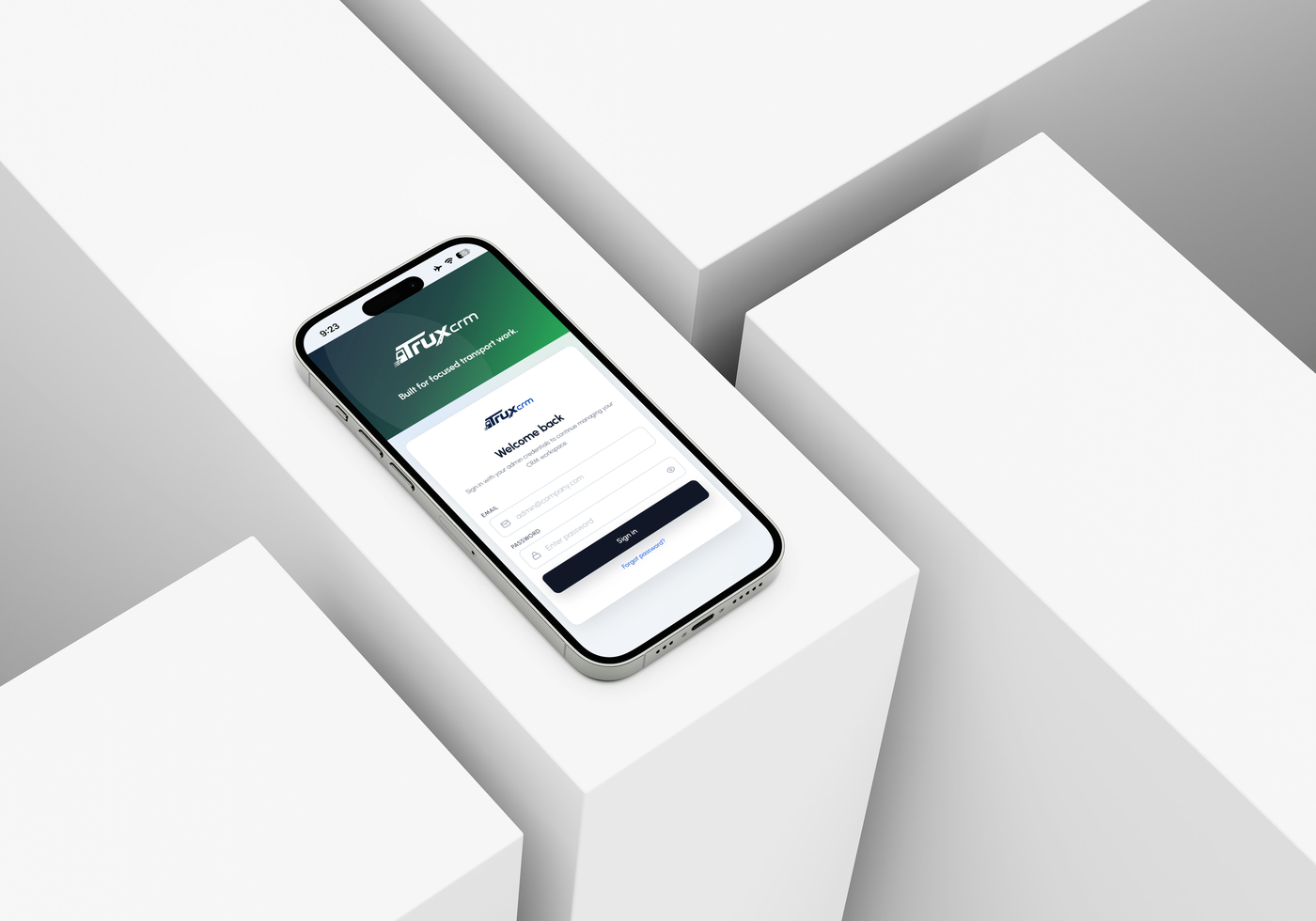 TruxCRM running on a phone